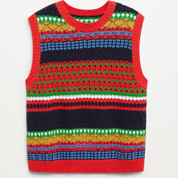 Mango Sweaters - Mango Multicolor Knit Sleeveless Sweater Vest